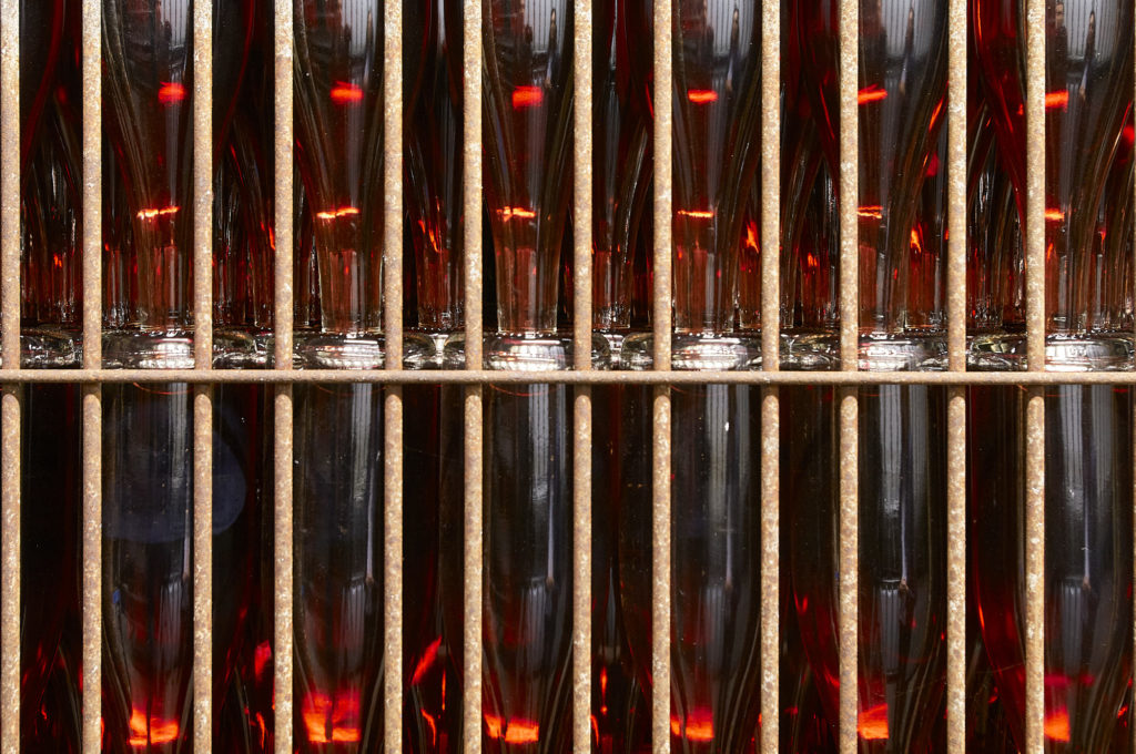Stockage de bouteilles de vins rosés