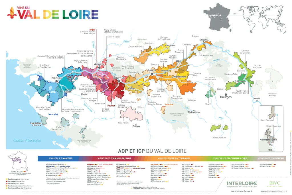 Carte vignoble Val de Loire